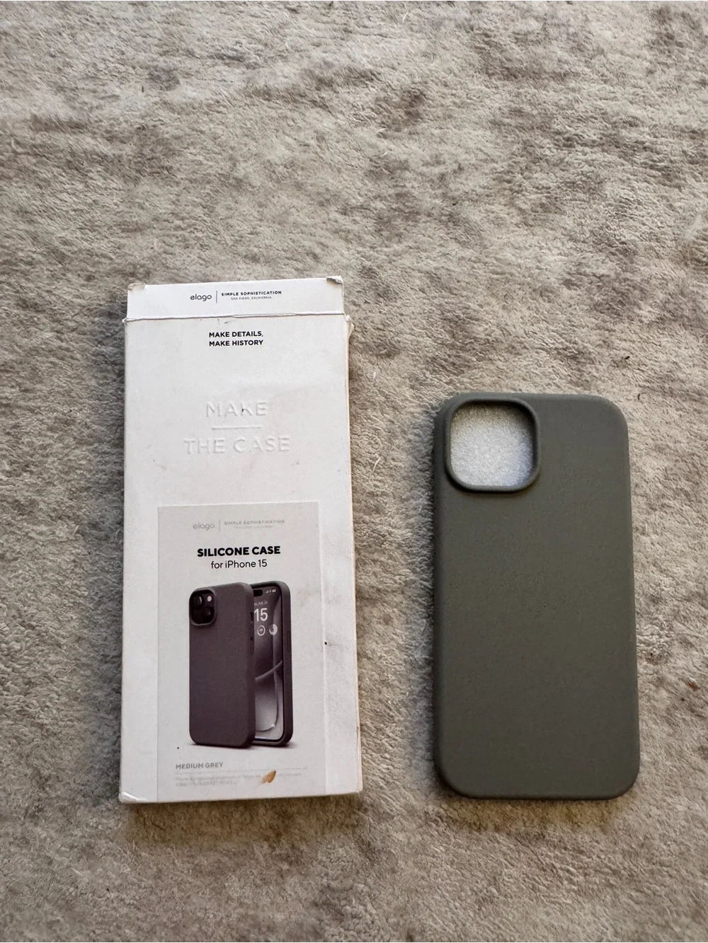 Silicone Case for iPhone 15 - Medium Gray